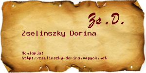 Zselinszky Dorina névjegykártya
